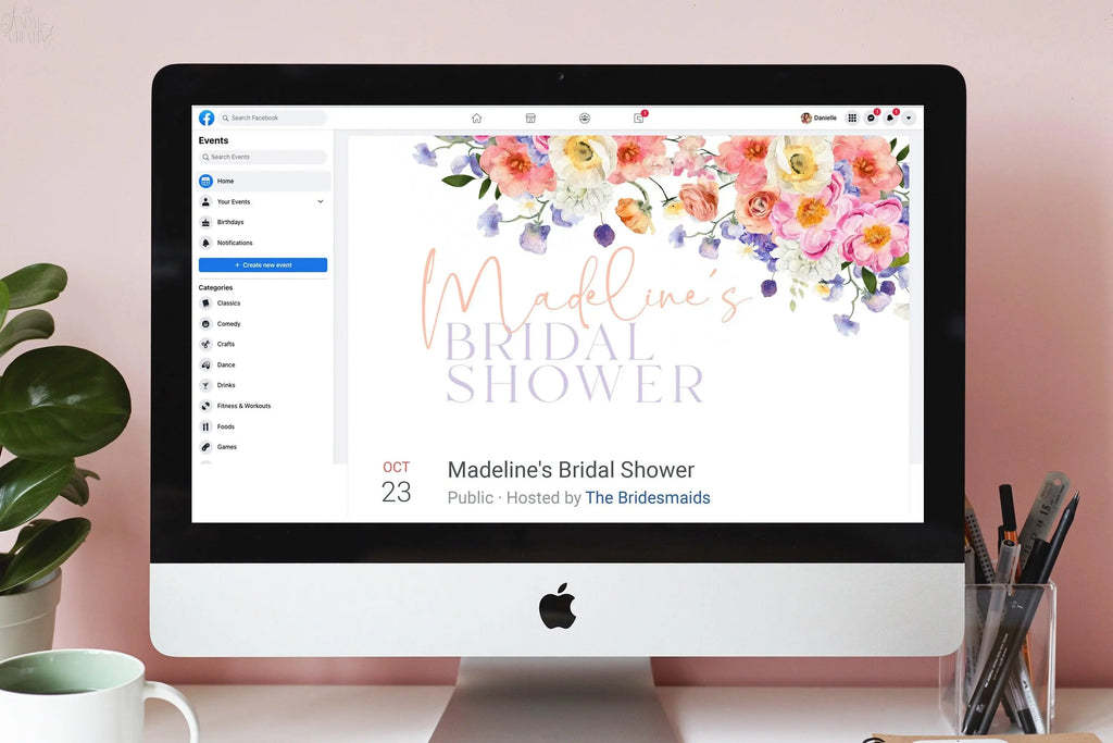 Bridal Shower Facebook Event Banner .Bridal Shower Invitation .The Sundae Creative