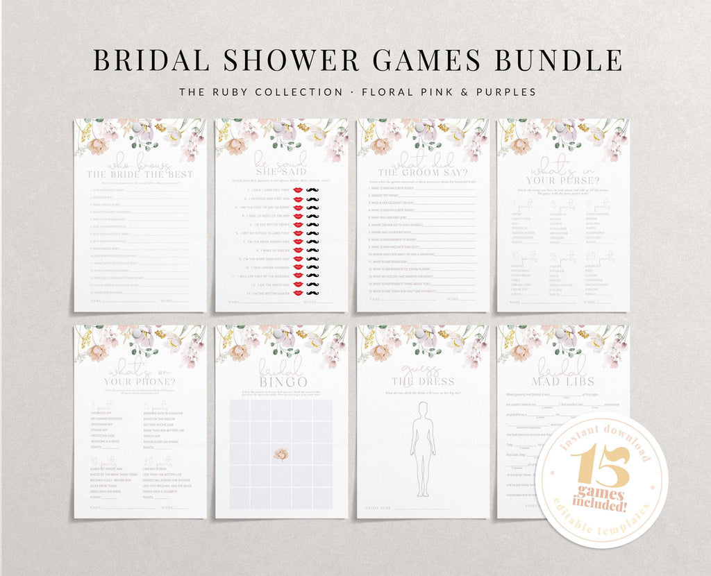 Bridal Shower Games Bundle - Ruby - The Sundae Creative