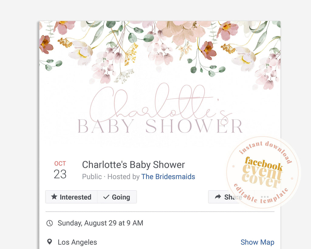 Baby Shower Facebook Banner - Ruby - The Sundae Creative