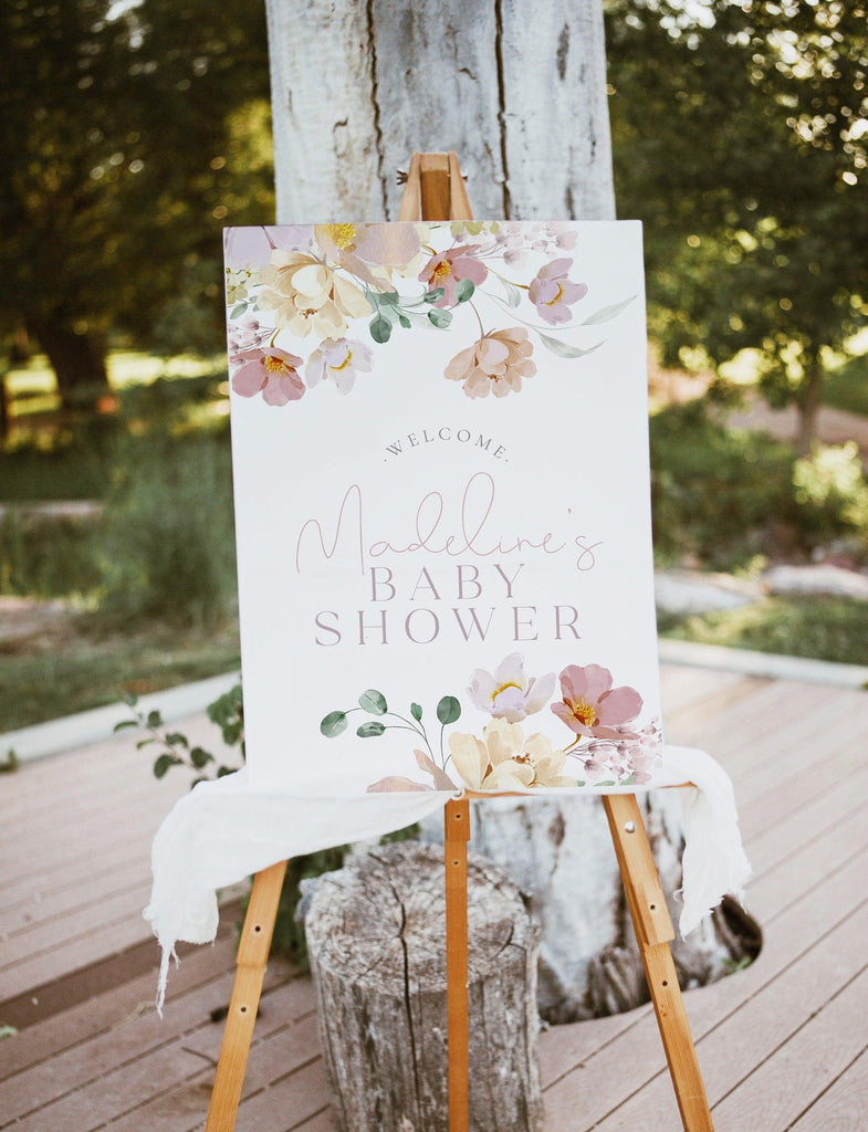 Floral Baby Shower Welcome Sign - Ruby - The Sundae Creative