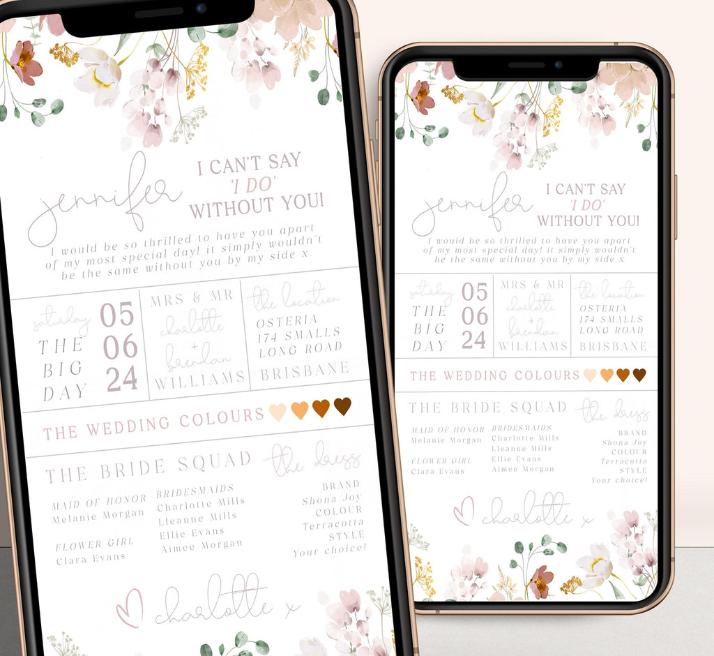Digital Bridesmaid Card Template - Ruby - The Sundae Creative