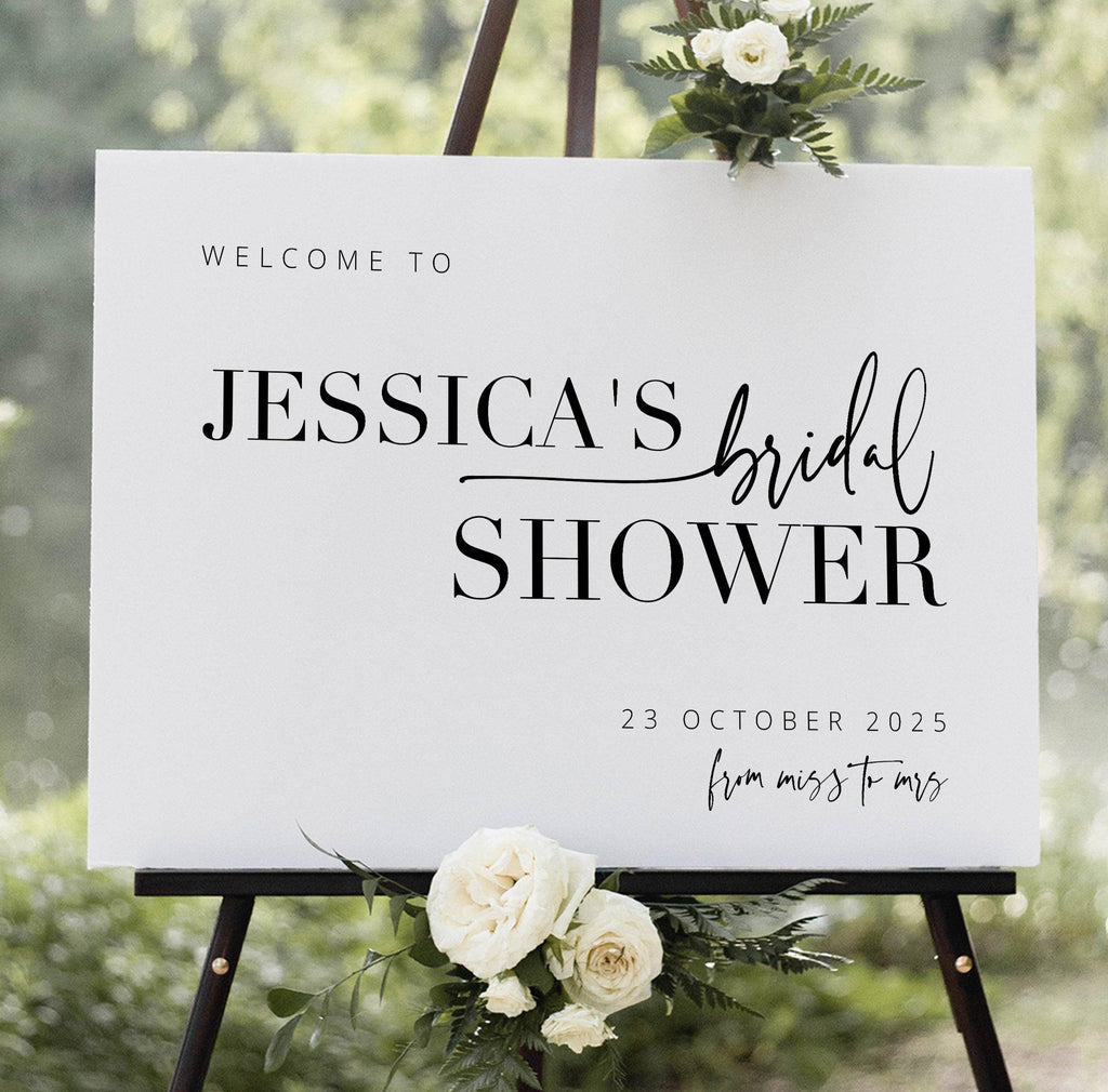 Modern bridal shower welcome sign - Bribie - The Sundae Creative