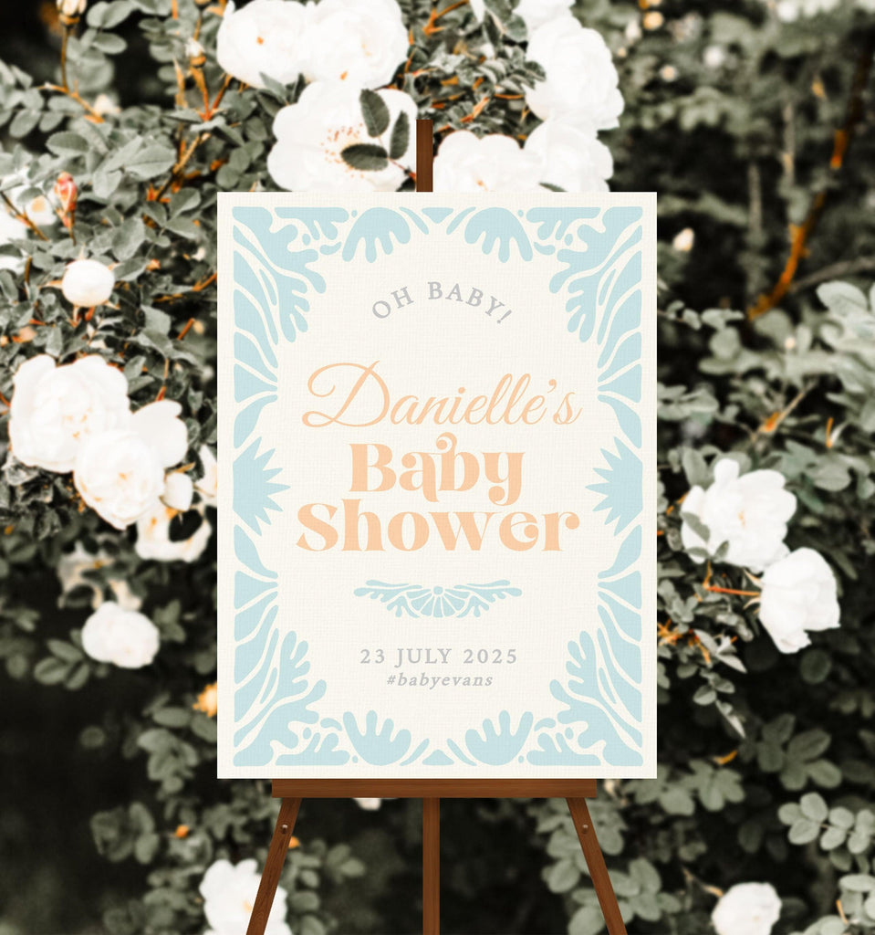 Art Deco Baby Shower Welcome Sign - Bessie - The Sundae Creative