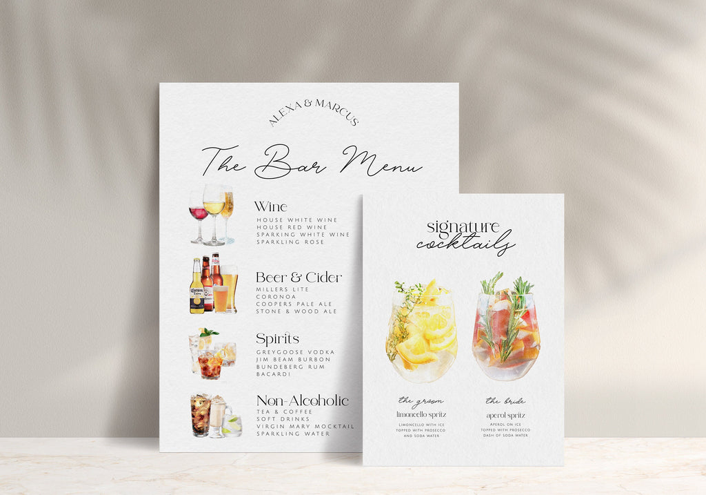 DAZZLE Stacked Signature Drinks Sign Template, Editable Signature Drinks, Signature Cocktails Sign, Wedding Bar Menu Sign
