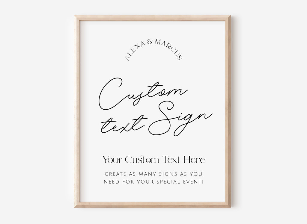 DAZZLE Minimalist Custom Sign Template, Modern Wedding Sign, Customisable Wedding Signage, Minimal Wedding Signs, Editable Templett