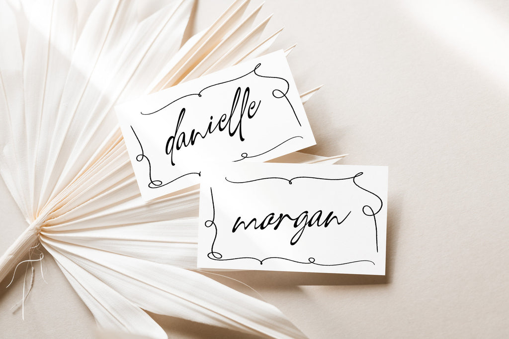 AYLA Modern Wedding Placecard Template Download, Hand Drawn Escort Cards Template, Editable Template Instant Download Templett