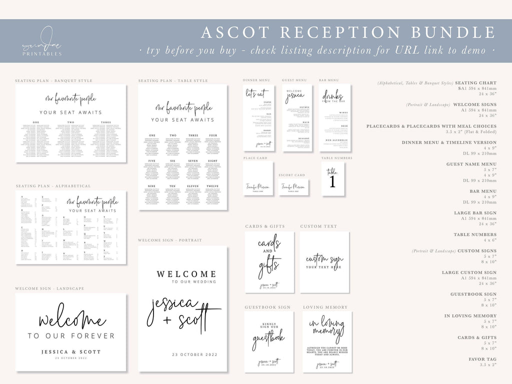 Ascot Reception Bundle - THE SUNDAE CREATIVE
