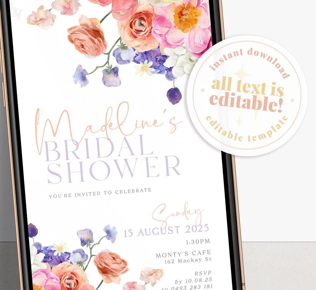 SMS Bridal Shower Invitation Eleni .Bridal Shower Invitation .The Sundae Creative