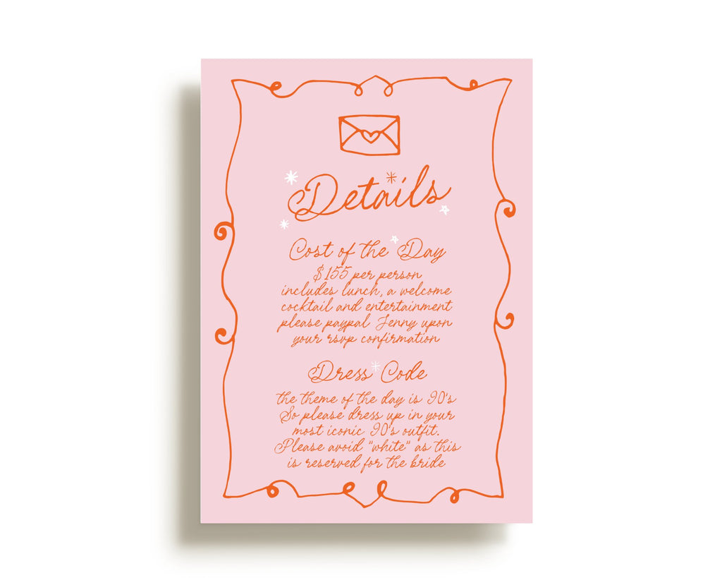 GEORGIE Pink Bridal Shower Invitation .Bridal Shower Invitation .The Sundae Creative