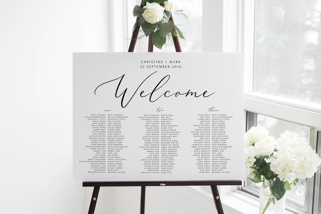 Banquet Seating Plan Template | Elegant Welcome Sign | Templett Instant Download | Printable Wedding Chart | HADLEY