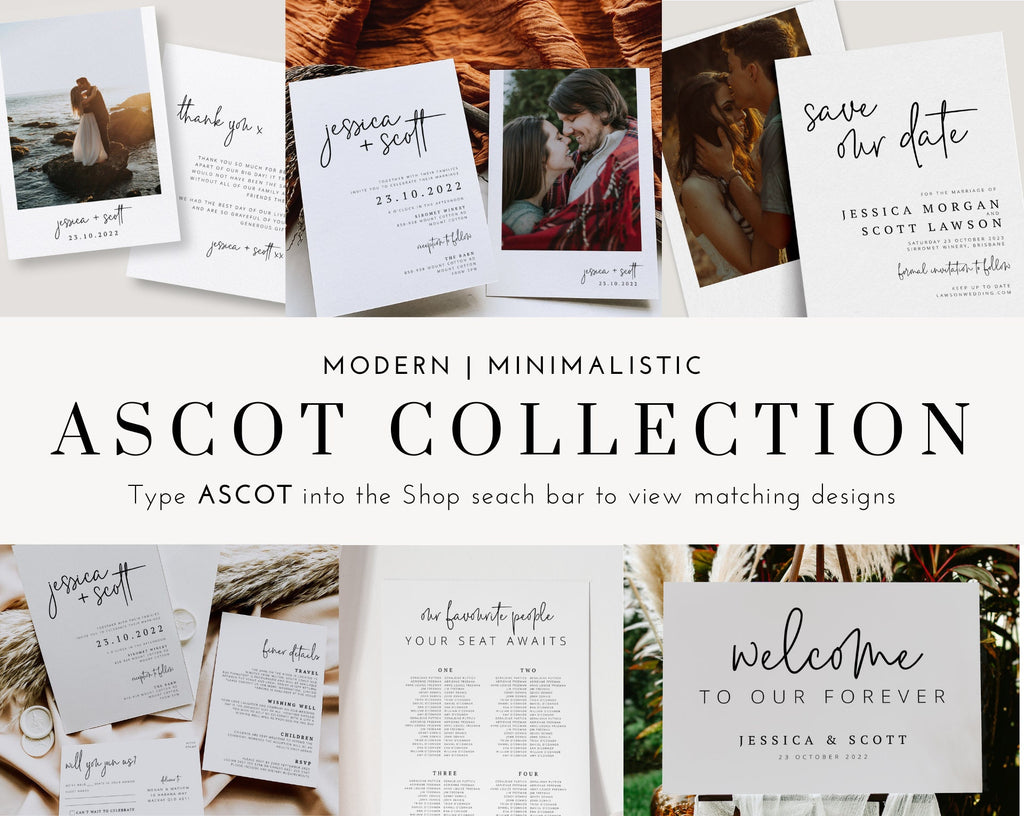ASCOT Wedding Envelope Address Template, Printable Templett Instant Download Editable, Try Before Purchase, Modern Minimalistic