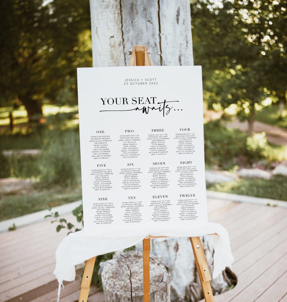 Wedding Seating Plan - Bribie - The Sundae Creative