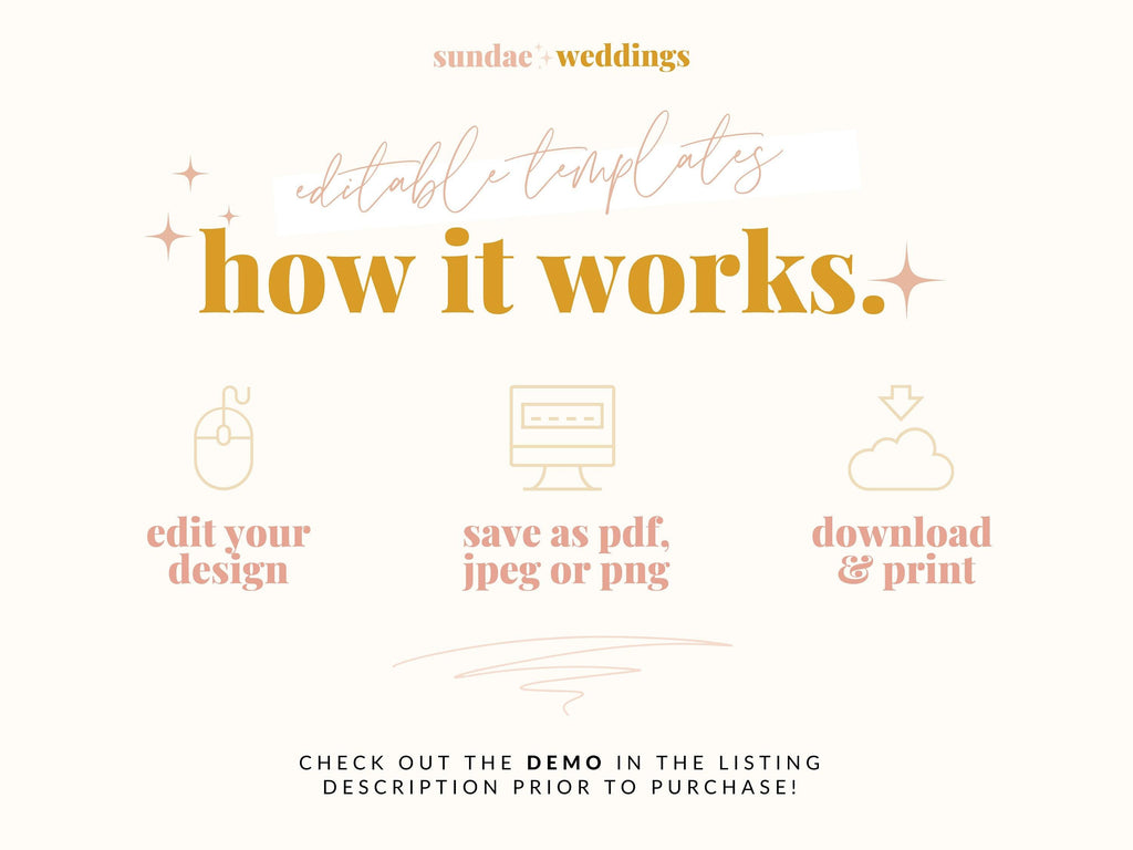 Bella Modern Wedding Placecard - The Sundae Creative