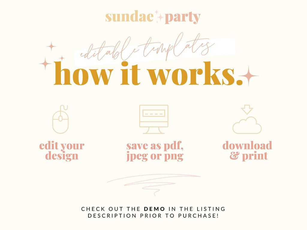 SONNY Editable Hens Party Invitation - The Sundae Creative