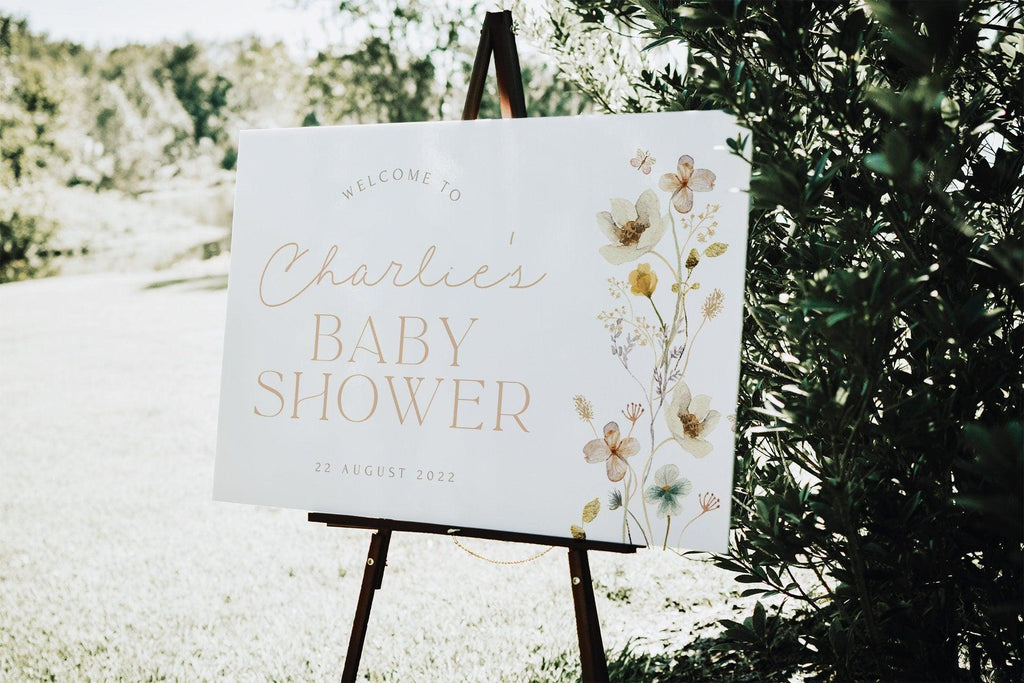 Floral Baby Shower Welcome Sign - Wilde - The Sundae Creative
