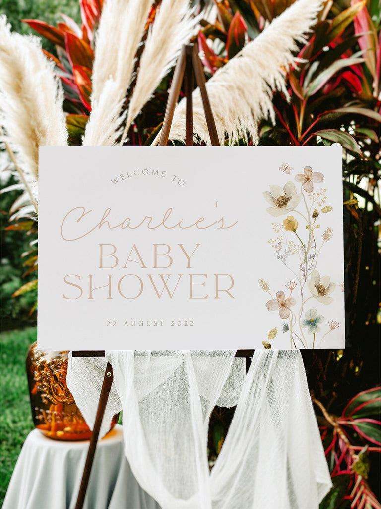 Floral Baby Shower Welcome Sign - Wilde - The Sundae Creative