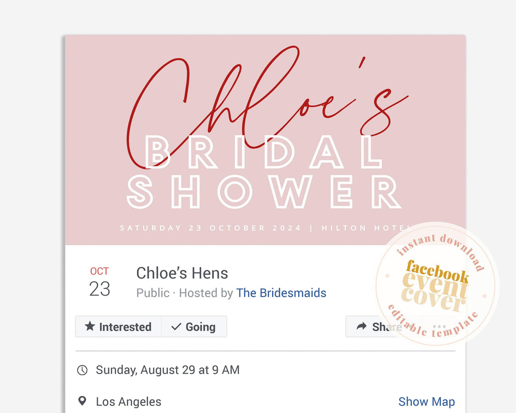 Facebook Event Banner - Brody .Bridal Shower Invitation .The Sundae Creative