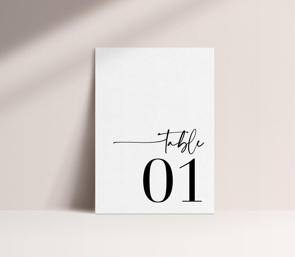 Bribie Table Number Signs - The Sundae Creative