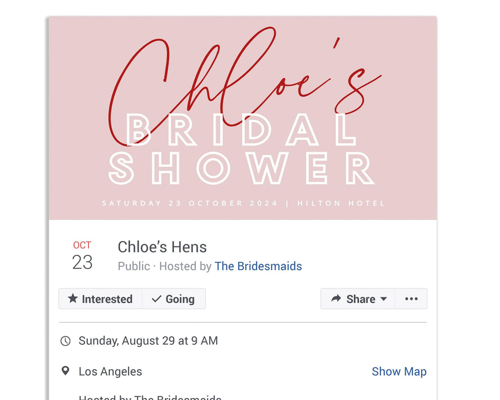 Facebook Event Banner - Brody .Bridal Shower Invitation .The Sundae Creative