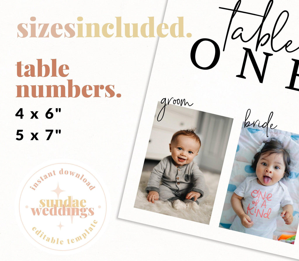 Ascot Baby Photo Table Numbers - The Sundae Creative