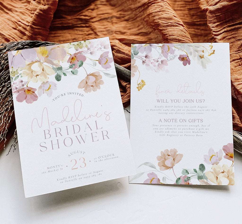 Bridal Shower Invitation Ruby .Bridal Shower Invitation .The Sundae Creative