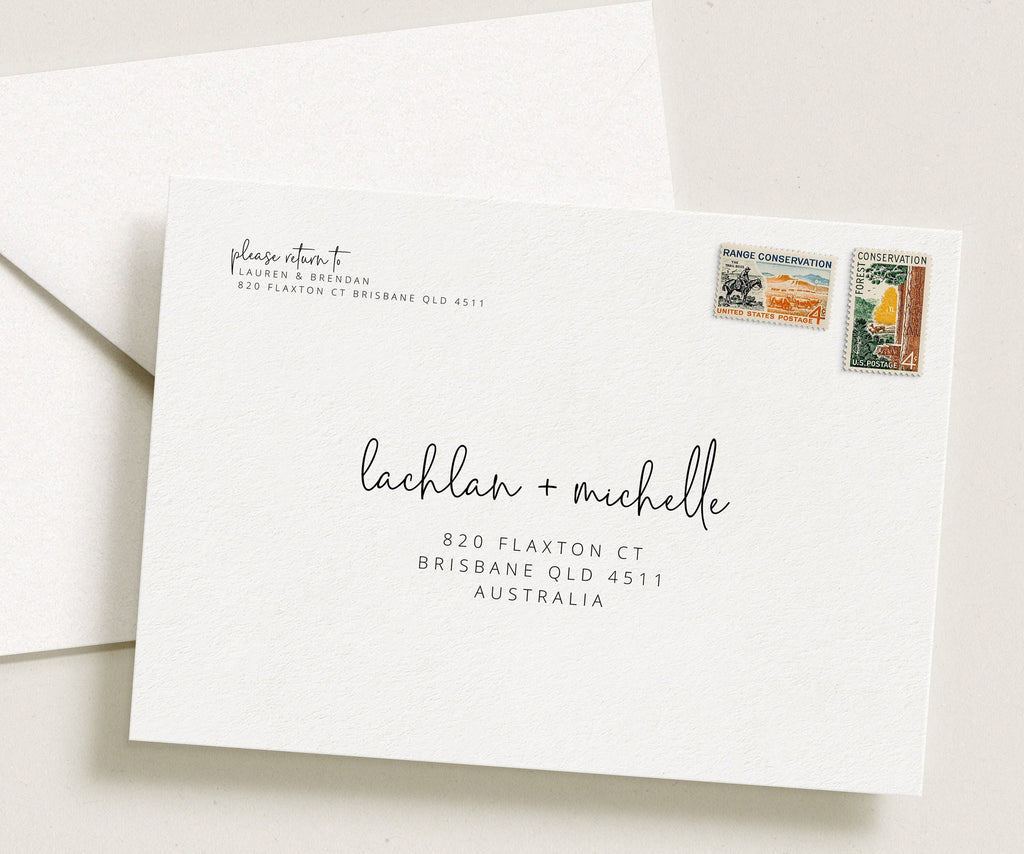 ASCOT Minimalistic Wedding Envelope Template, Printable DIY Modern Envelope Reply, Instant Download Templett Digital