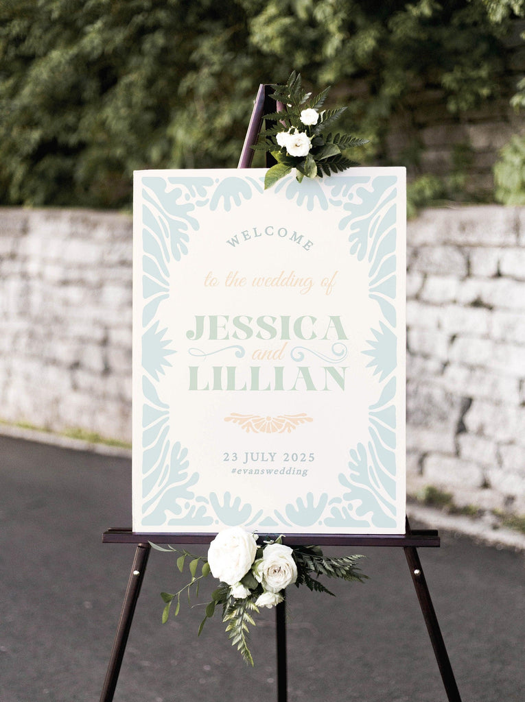 Art Deco Wedding Welcome Sign - Bessie - The Sundae Creative