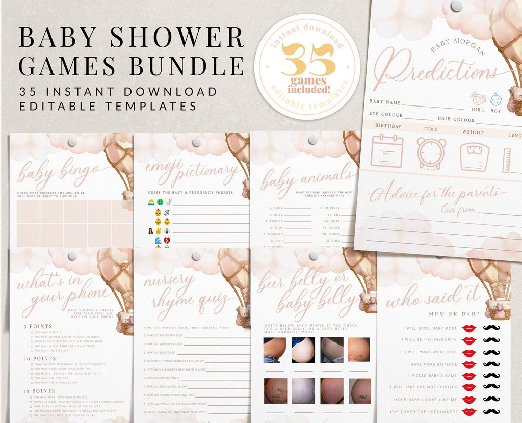 Baby Shower Game Bundle - Mairi - The Sundae Creative