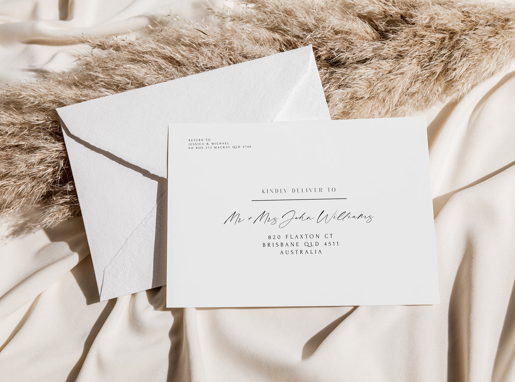 Modern Wedding Envelope Template, Printable DIY Simple Envelope Reply, Instant Download Templett Digital ROYAL