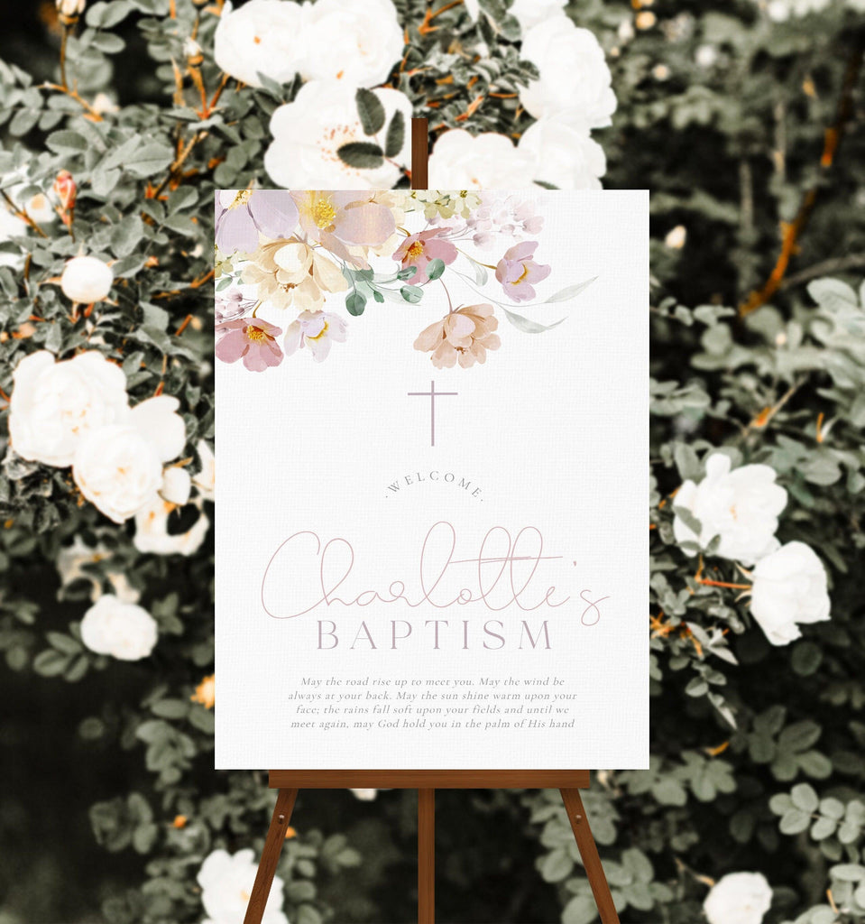 Baptism Welcome Sign template - Ruby - The Sundae Creative