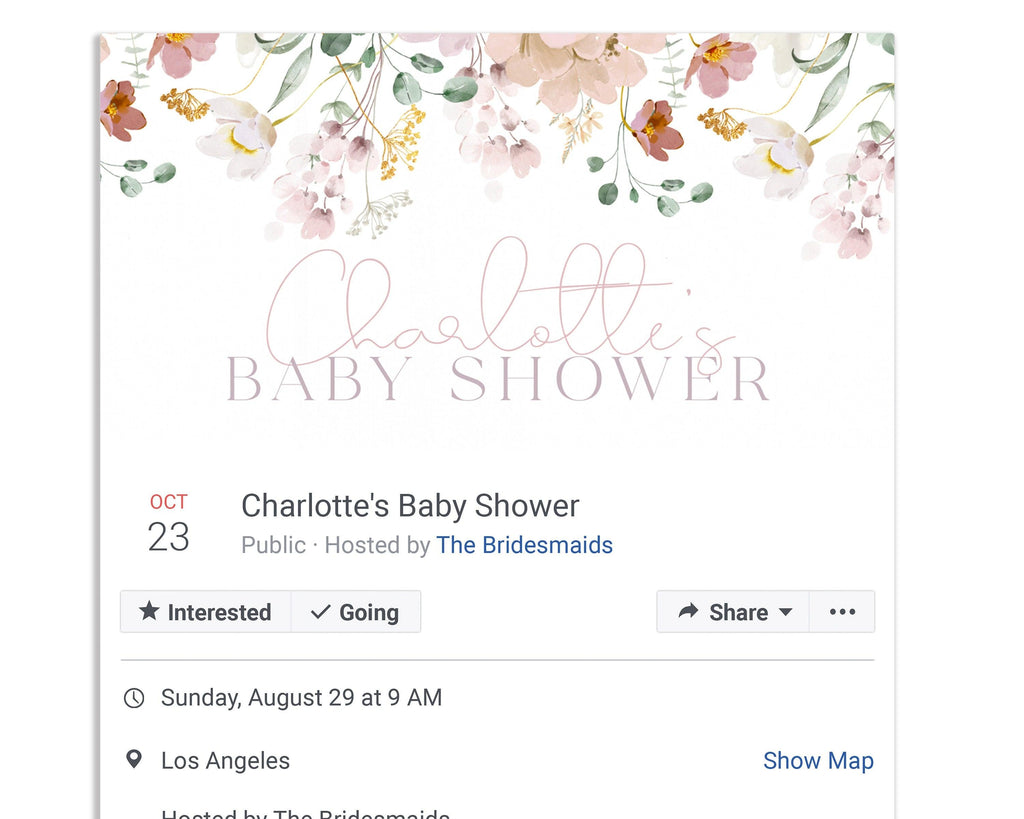 Baby Shower Facebook Banner - Ruby - The Sundae Creative