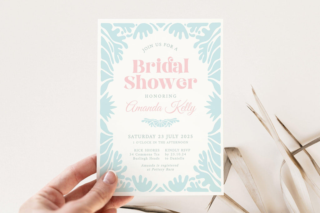 Vintage bridal shower invitation Bessie .Bridal Shower Invitation .The Sundae Creative