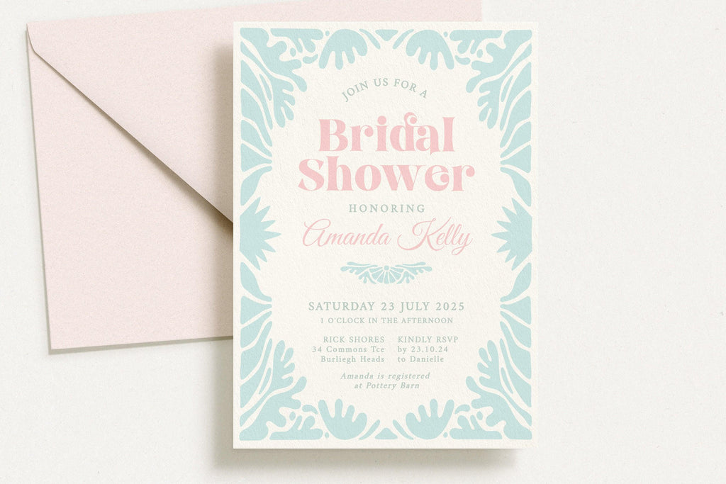 Retro bridal shower invitation Bessie .Bridal Shower Invitation .The Sundae Creative