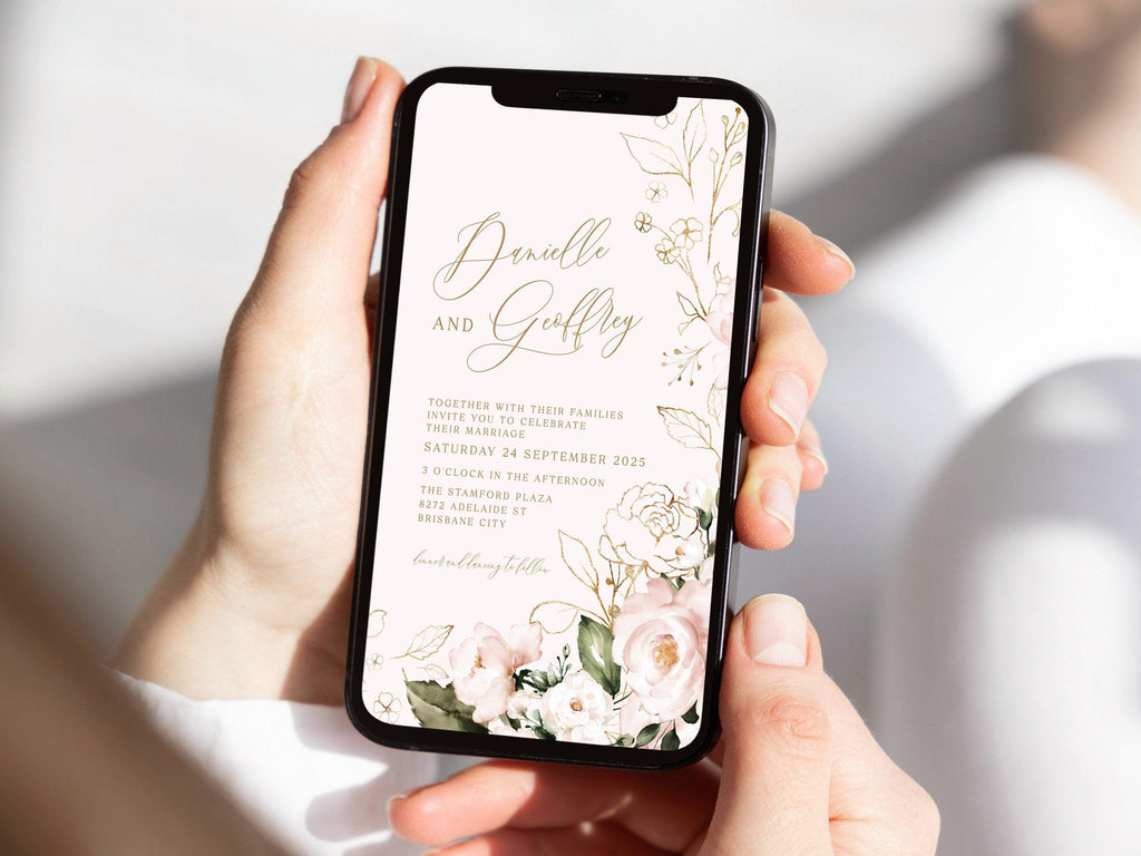 Chloe Digital SMS Wedding Invitation .Digital Wedding Invitation .The Sundae Creative