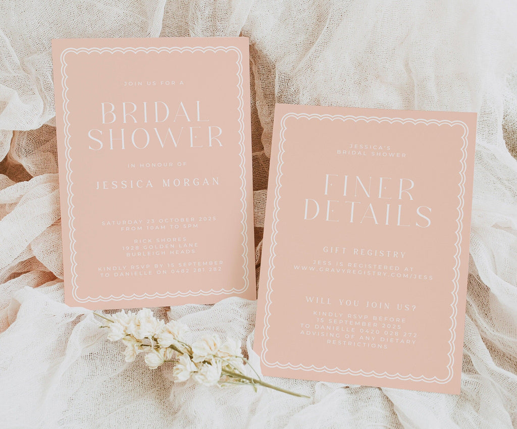 Bella Pastel bridal shower Invitation .Bridal Shower Invitation .The Sundae Creative