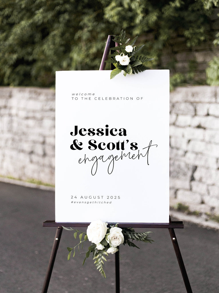 Modern Engagement Welcome Sign .Wedding Welcome Sign .The Sundae Creative