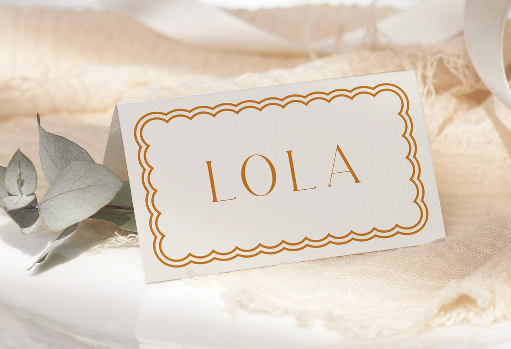 Bella Terracotta Wedding Placecard - The Sundae Creative