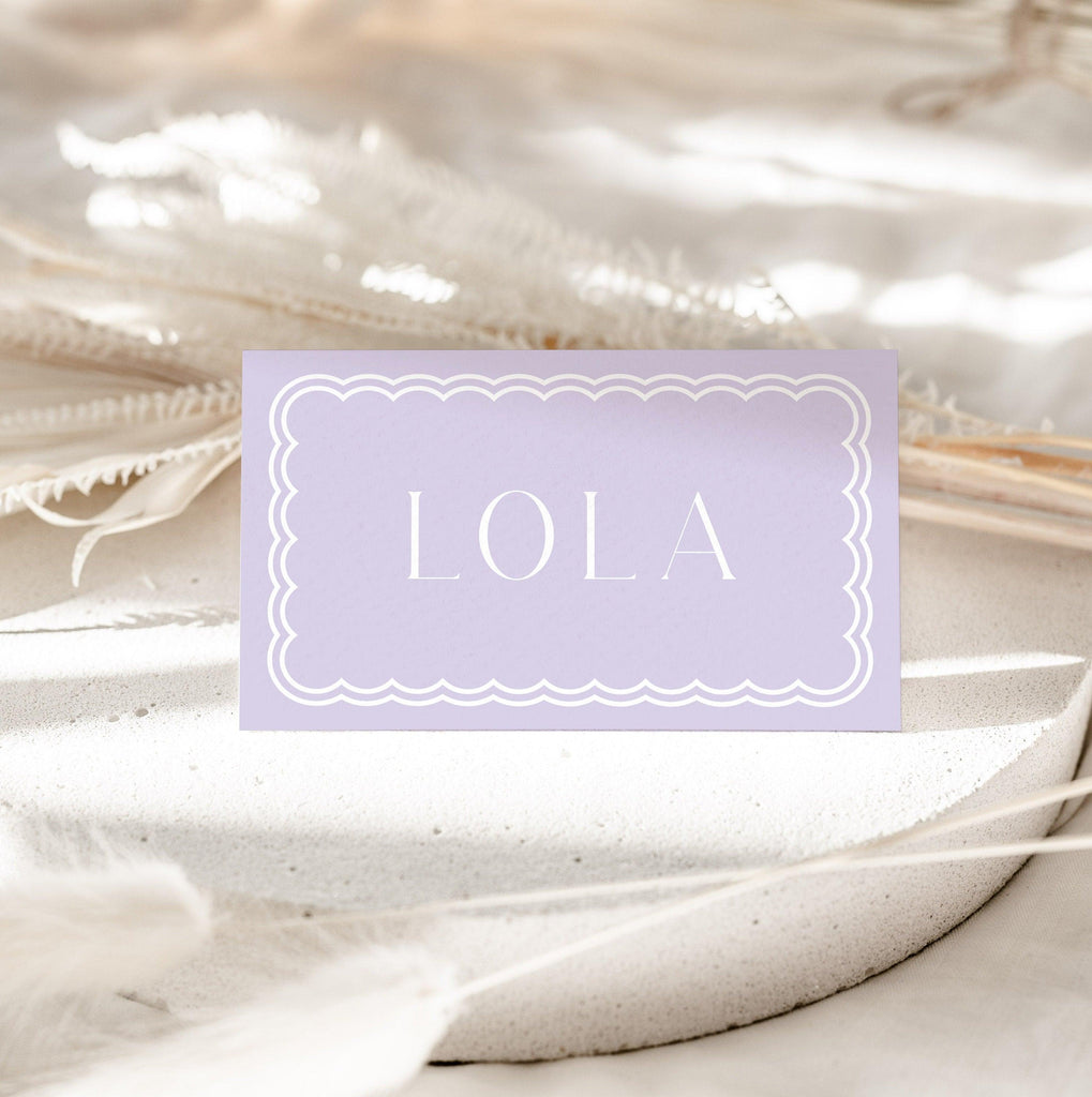 Bella Lilac Wedding Placecard - The Sundae Creative