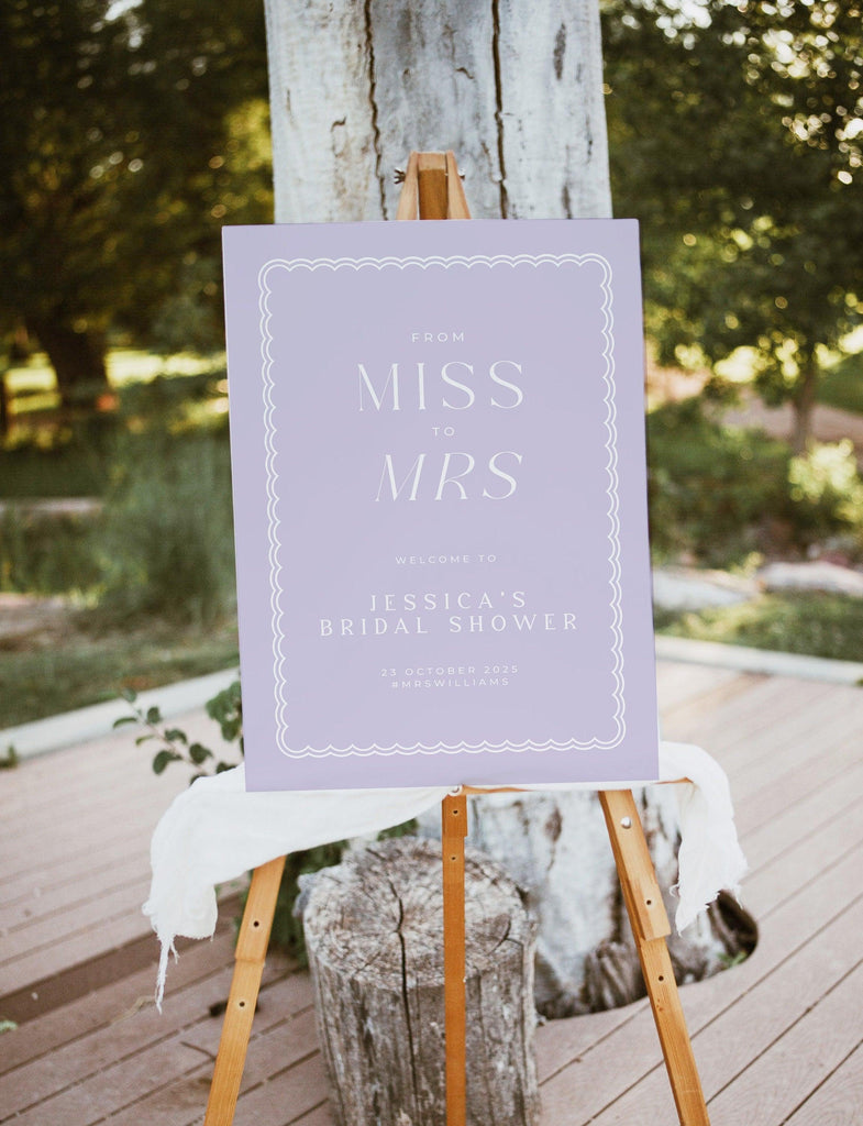 Bella Lilac Bridal Shower Welcome Sign - The Sundae Creative