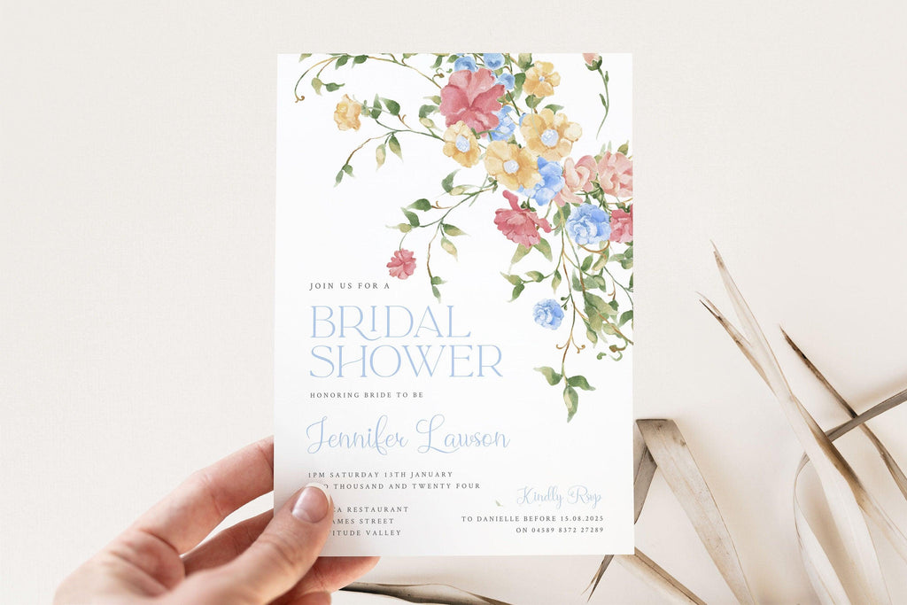 Floral Bridal Shower Invitation .Bridal Shower Invitation .The Sundae Creative