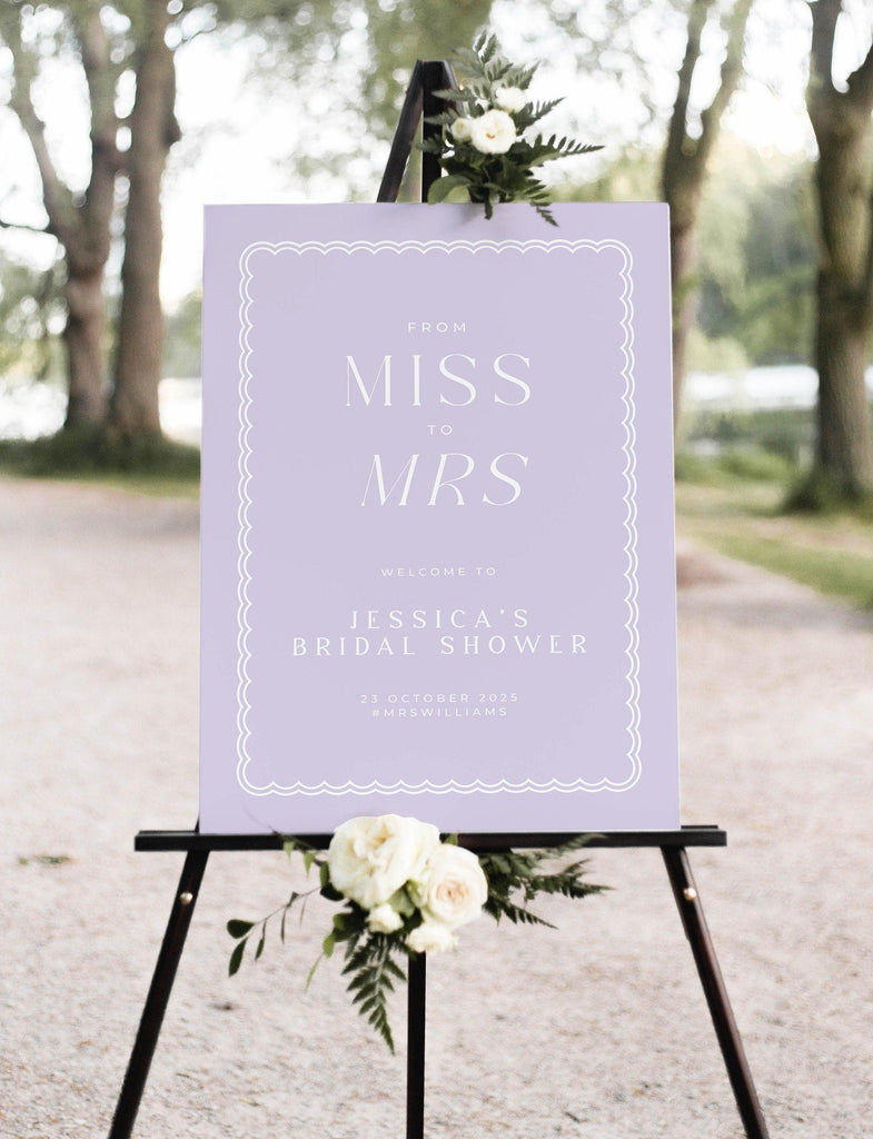 Bella Lilac Bridal Shower Welcome Sign - The Sundae Creative