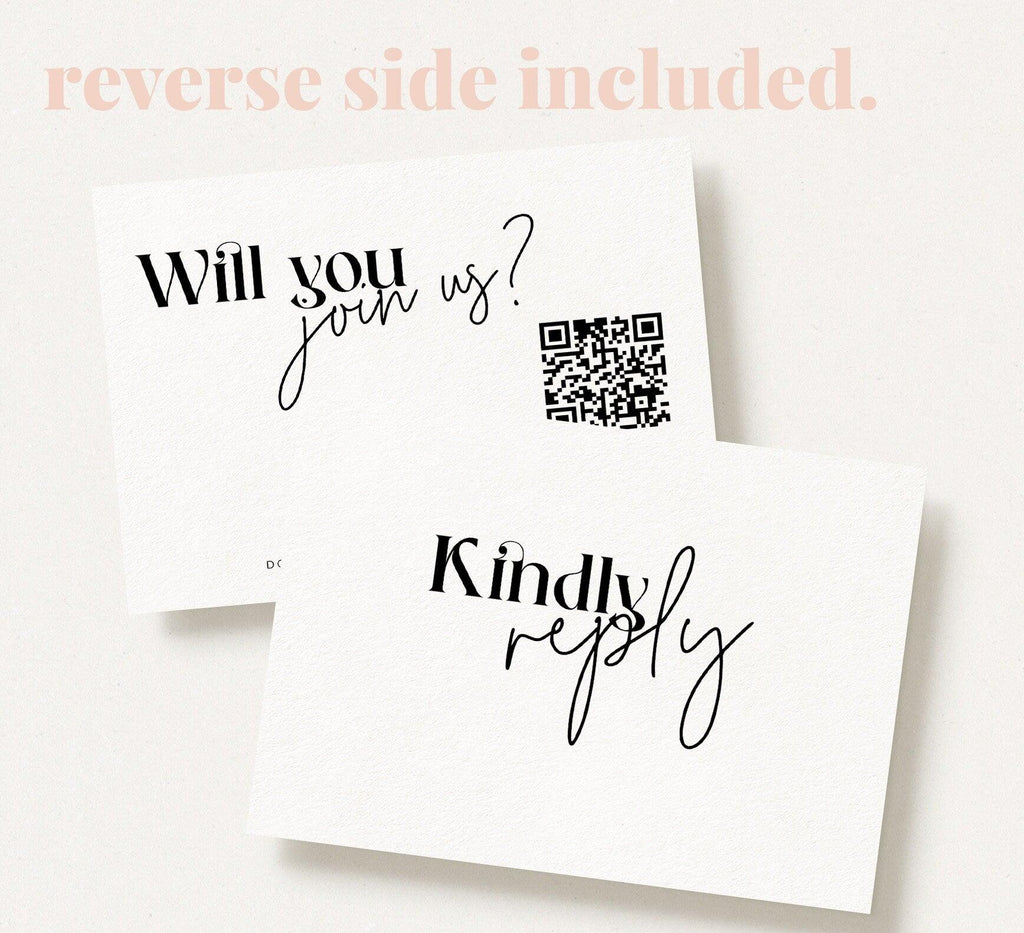 Minimalist Wedding RSVP QR Card - Mirage - The Sundae Creative