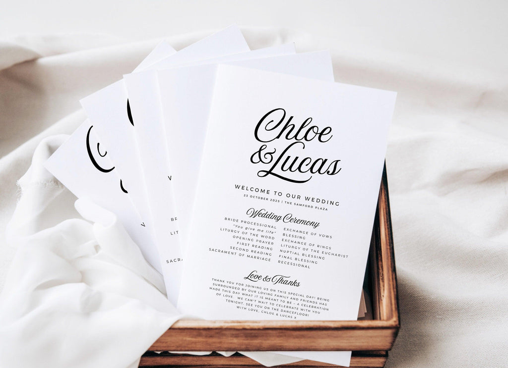 SOFIA Wedding Ceremony Program template - The Sundae Creative