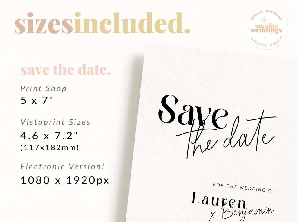 MIRAGE Electronic Save the Date Template - The Sundae Creative