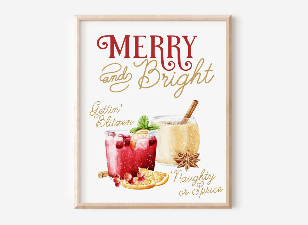 Christmas Cocktail Sign Template - The Sundae Creative