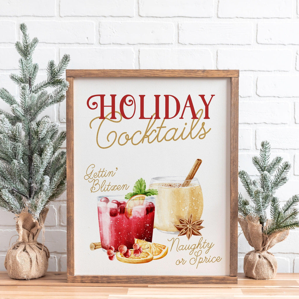Happy Holidays Cocktail Sign - The Sundae Creative