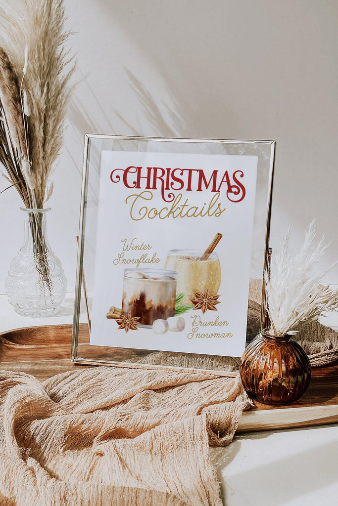 Merry Christmas Cocktail Sign - The Sundae Creative
