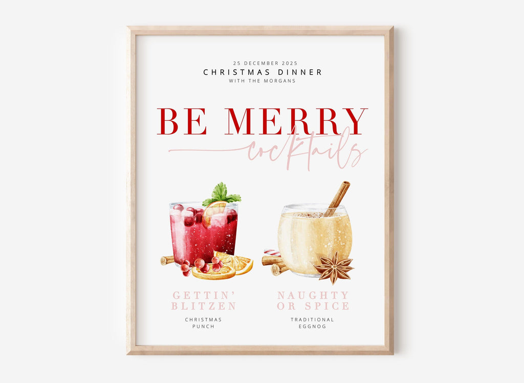 Bribie Christmas Bar Drinks Sign - The Sundae Creative
