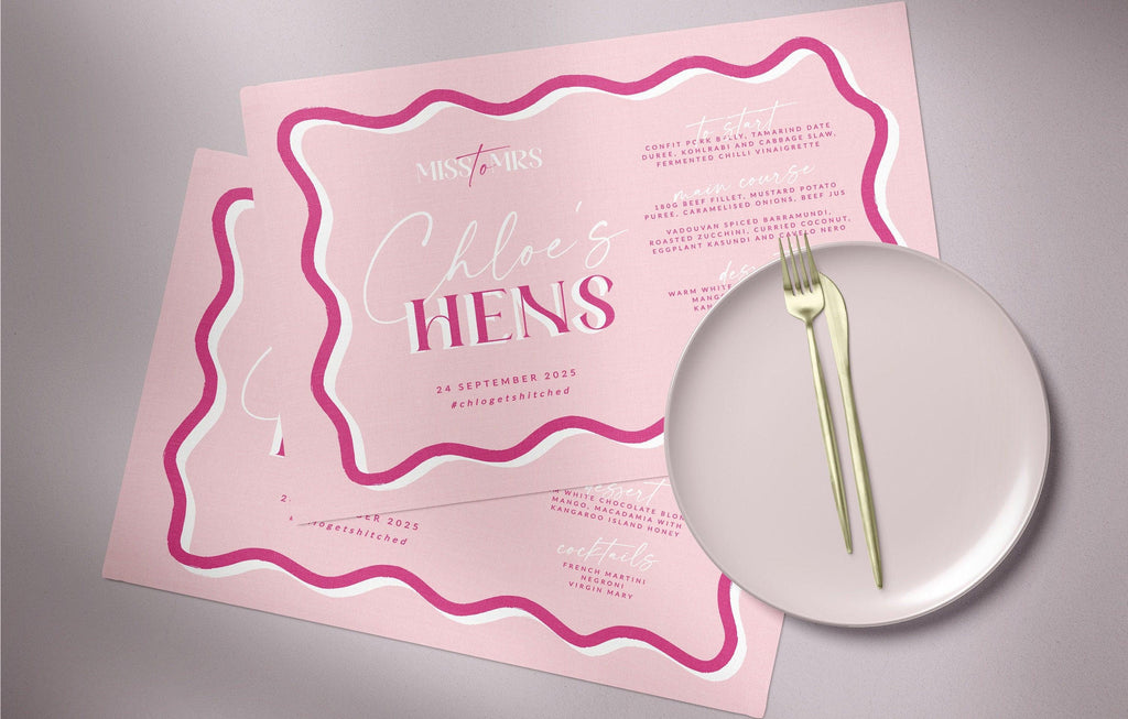 SONNY Pink Wavey Placemat Template - The Sundae Creative