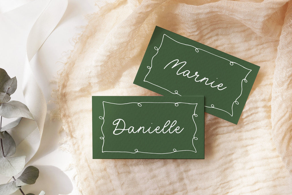 POET Wavy Placecard Template, Hand drawn Wave Wedding Escort Card, Placecard Escort Card, Bridal Shower Placecard, Templett Instant Download
